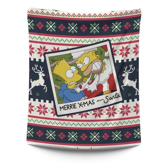 Frazada Homero y Bart en navidad Simpsons