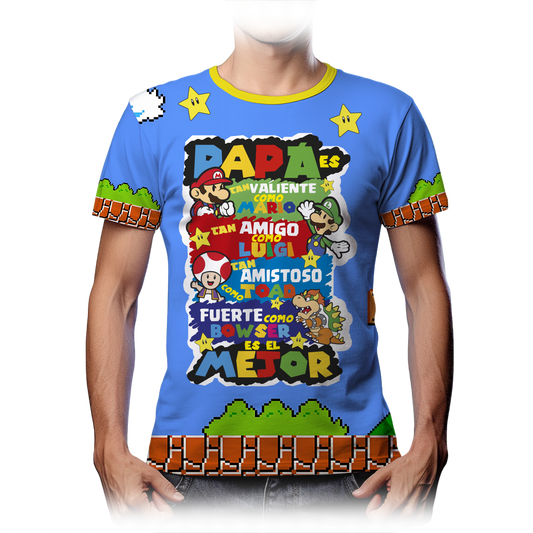 Playera Mejor Papá Mario Bros