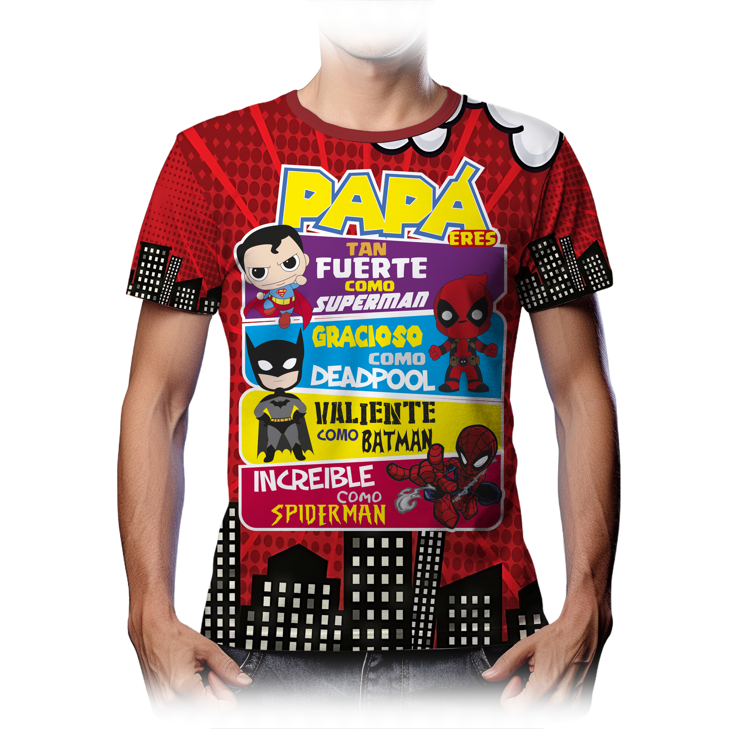 Playera Mejor Papá Super Héroes