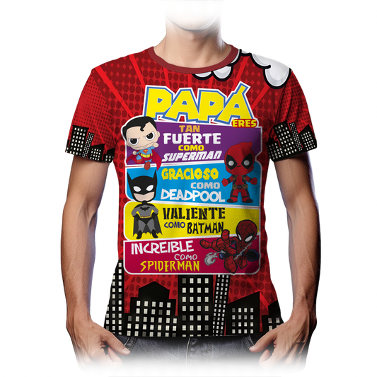 Playera Mejor Papá Super Héroes