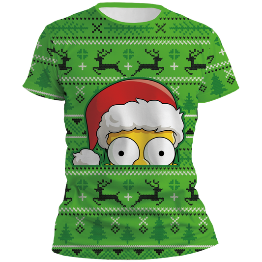 Playera Simpsons Navidad Homero Gorro