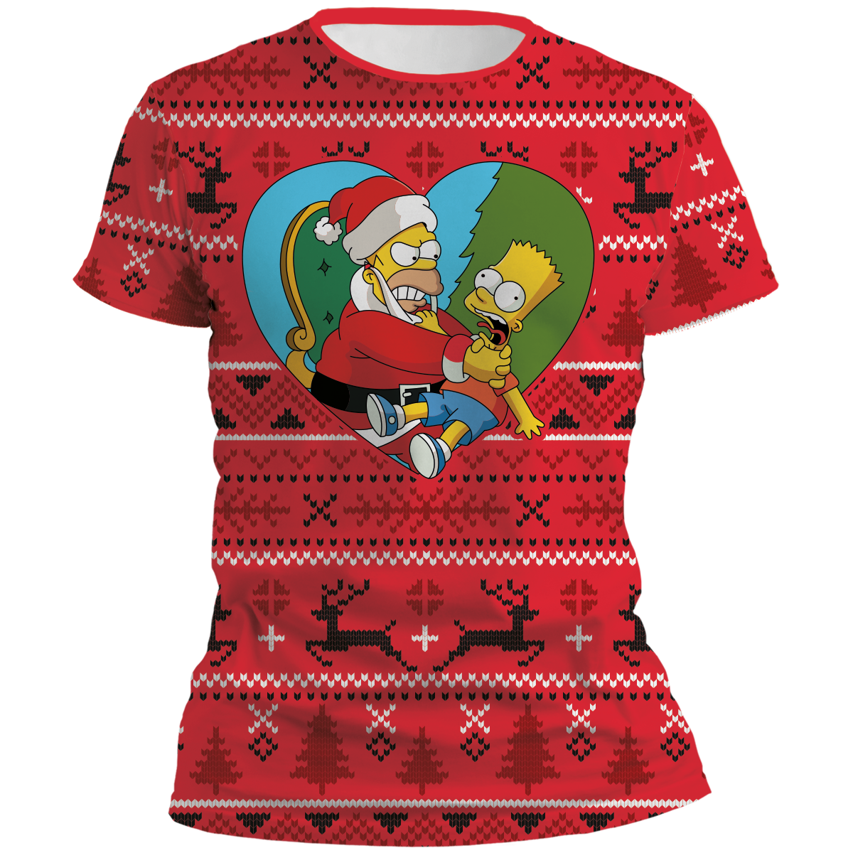 Playera Simpsons Navidad Homero y Bart