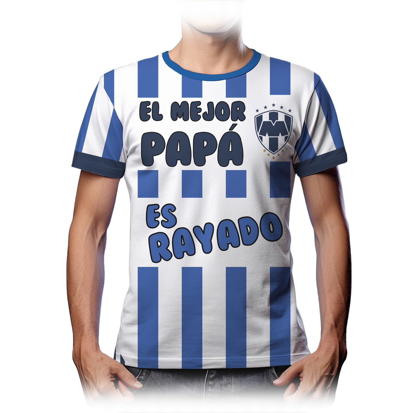 Playera Mejor Papá es rayado de Monterrey