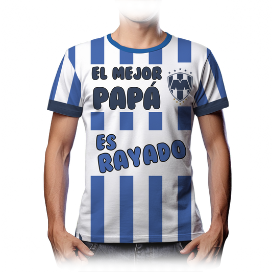 Playera Mejor Papá es rayado de Monterrey